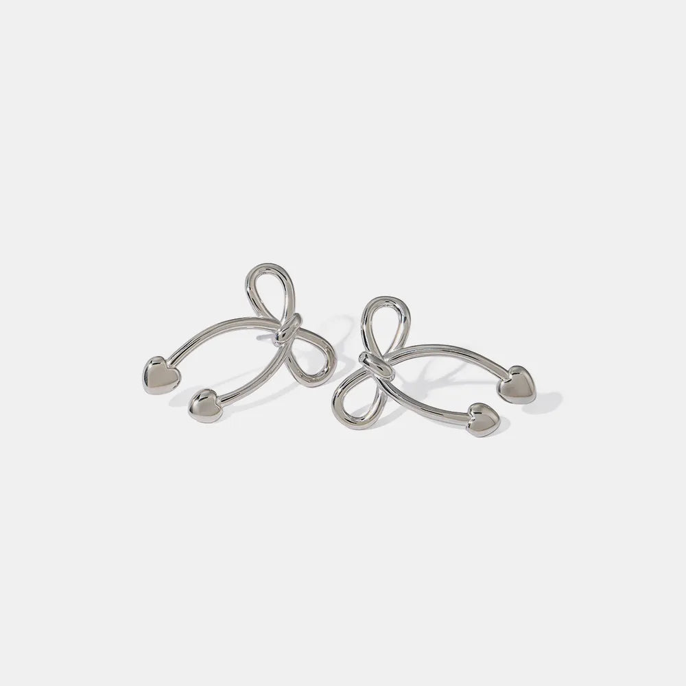 Knotted Ribbon Gold Earrings