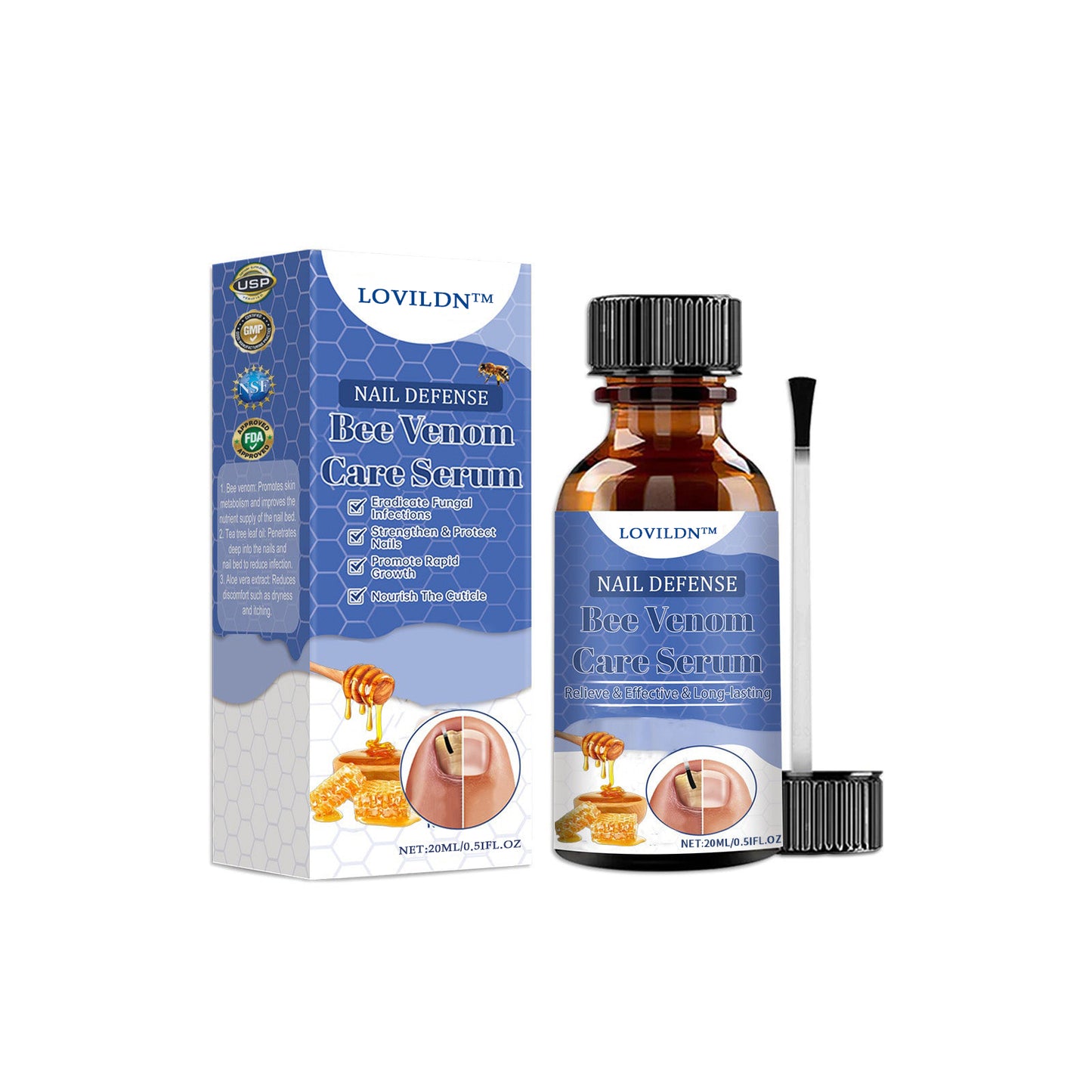 LOVILDS™ Bee Venom Deep Repair Nail Essence 🐝✨ | Powerful Antifungal & Nail Strengthening Solution 💪🌱