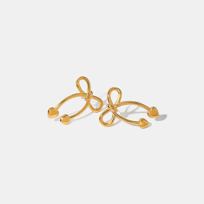 Knotted Ribbon Gold Earrings