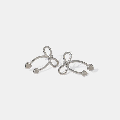 Knotted Ribbon Gold Earrings