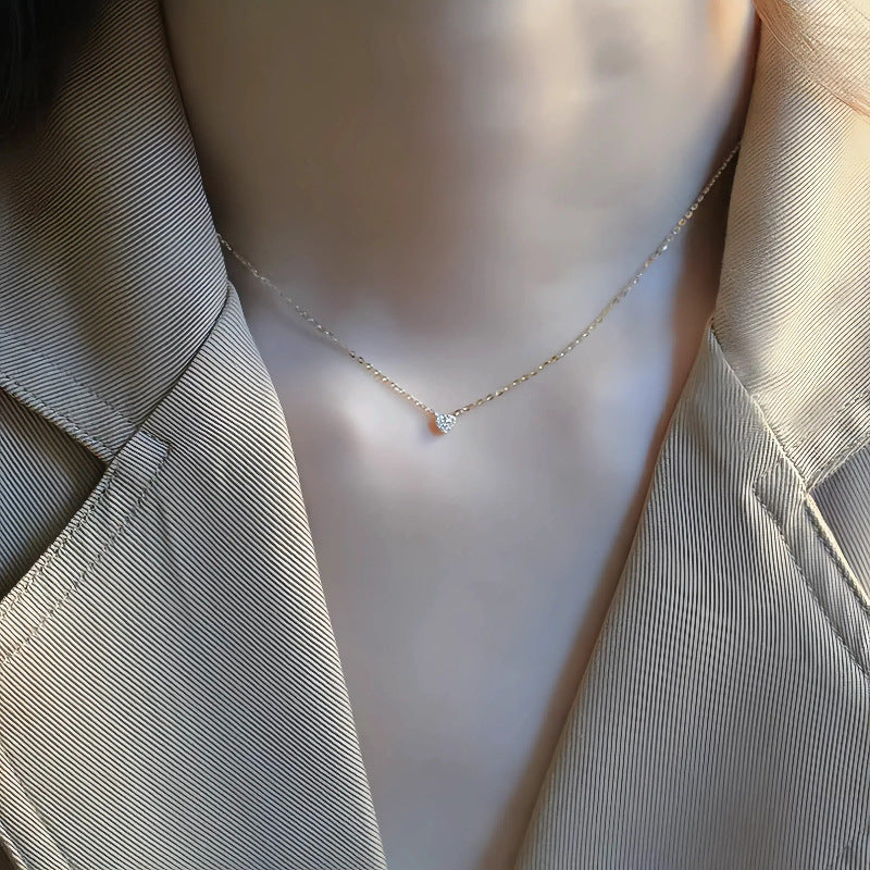 Dainty Diamond Pendant Necklace