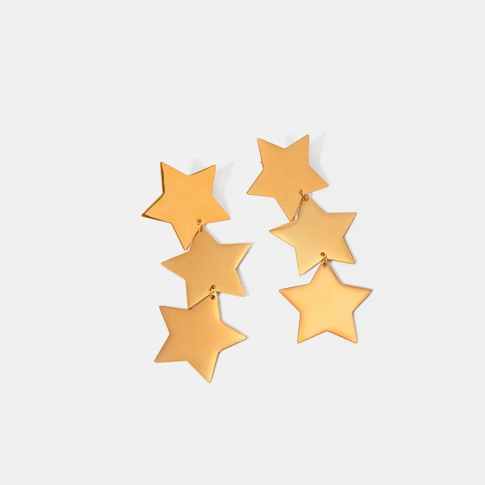 Triple Star Drop Earrings, A Celestial-Inspired Accessory for Stellar Style