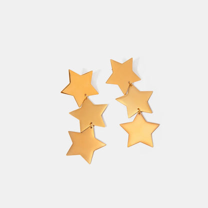 Triple Star Drop Earrings, A Celestial-Inspired Accessory for Stellar Style