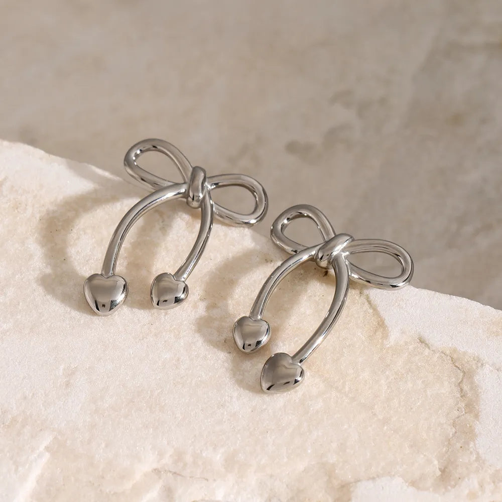Knotted Ribbon Gold Earrings